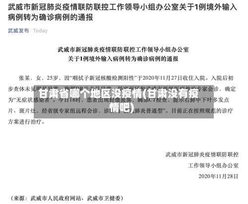 甘肃省哪个地区没疫情(甘肃没有疫情吧)
