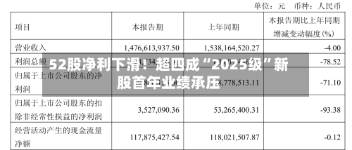 52股净利下滑！超四成“2025级	”新股首年业绩承压-第2张图片