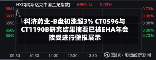 科济药业-B盘初涨超3% CT0596与CT1190B研究结果摘要已被EHA年会接受进行壁报展示-第2张图片