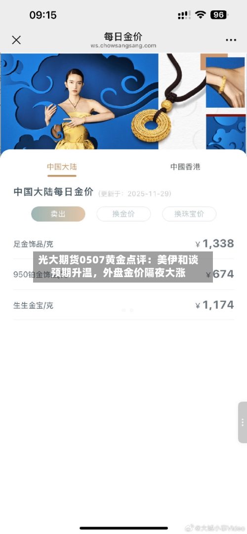 光大期货0507黄金点评：美伊和谈预期升温，外盘金价隔夜大涨-第3张图片