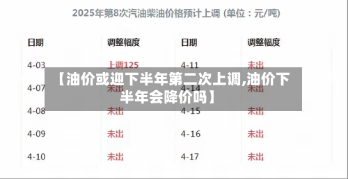 【油价或迎下半年第二次上调,油价下半年会降价吗】-第2张图片