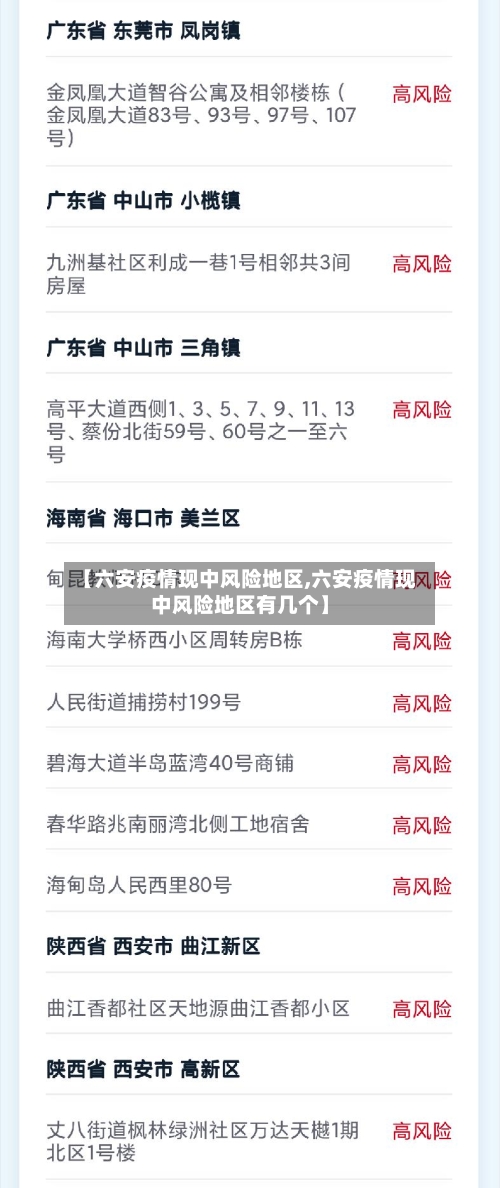 【六安疫情现中风险地区,六安疫情现中风险地区有几个】