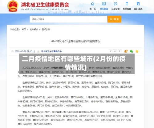 二月疫情地区有哪些城市(2月份的疫情情况)