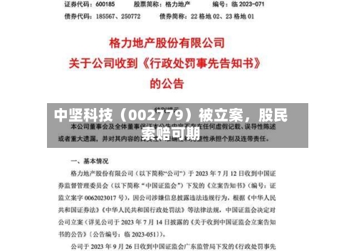 中坚科技（002779）被立案	，股民索赔可期-第2张图片