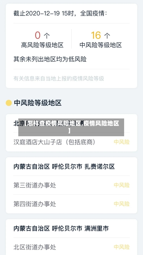 【怎样查疫情风险地区,疫情风险地区】