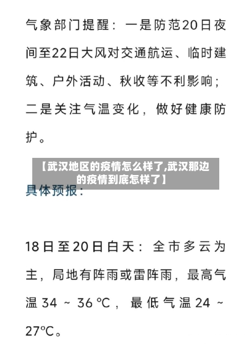 【武汉地区的疫情怎么样了,武汉那边的疫情到底怎样了】