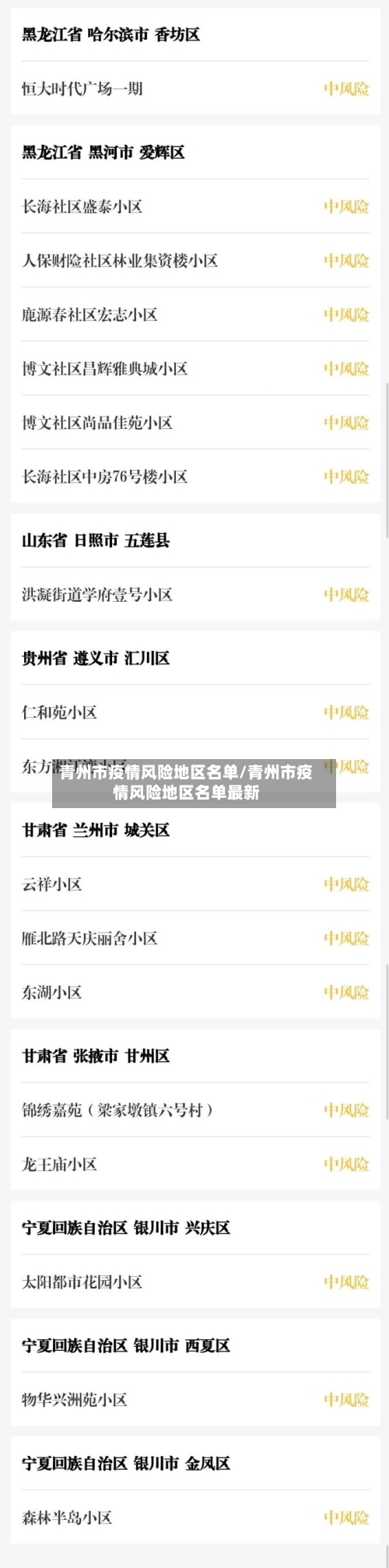 青州市疫情风险地区名单/青州市疫情风险地区名单最新-第3张图片