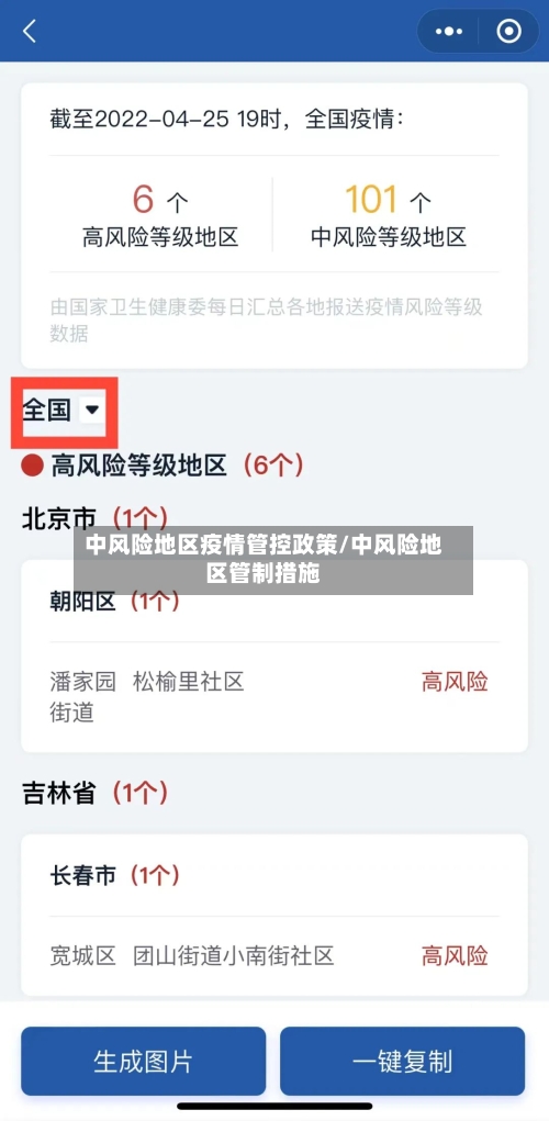 中风险地区疫情管控政策/中风险地区管制措施