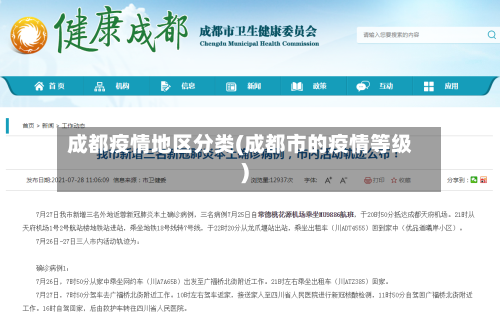 成都疫情地区分类(成都市的疫情等级)