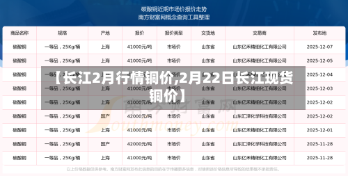 【长江2月行情铜价,2月22日长江现货铜价】